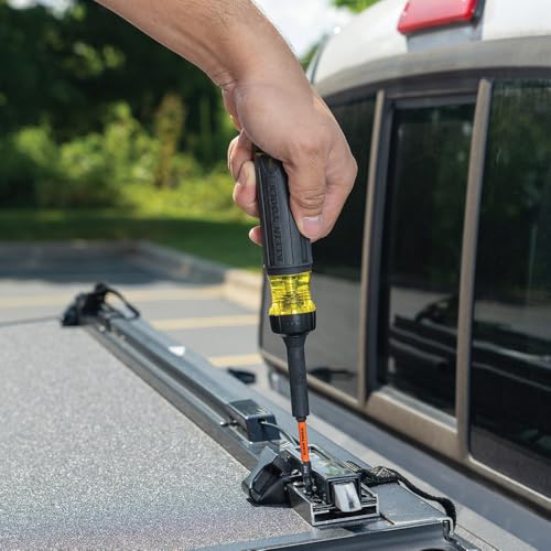 Klein Tools 32313HD 13-in-1 Multi-bit Ratcheting Screwdriver, Double-Ended Impact Bit Set, 12 Impact Driver Bits and 1/4-Inch Nut Driver