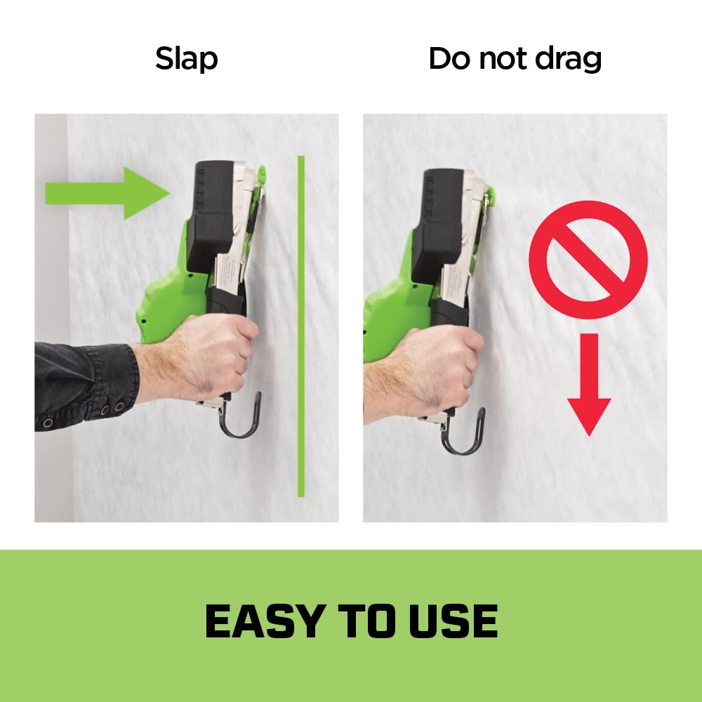 CH38A Autofeed Cap Staple Hammer Tacker, 1" Caps, 3/8" Staples for Roofing Underlayment, Housewrap, and Insulation (STINGER 0136401)