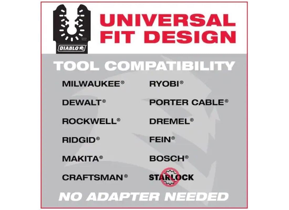 Diablo AMPED Demo Demon Carbide Oscillating Blade, Universal Fit, 1-1/4" W x 1-1/2" D, General Purpose, 3-Pack DOU125CGP3