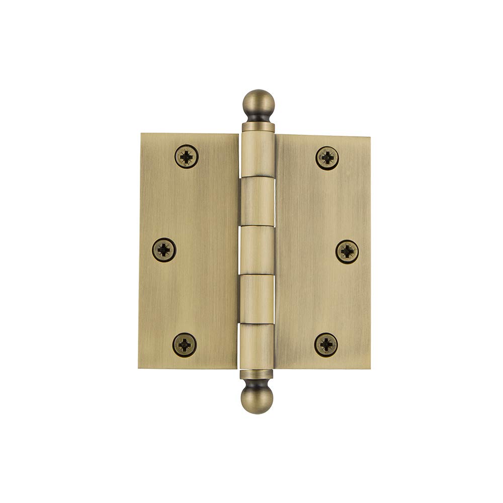 Nostalgic Warehouse Ball-Tip Residential Door Hinge with Square Corners
