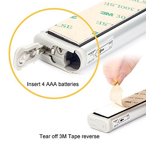 **Leadleds I-007 10-LED Wireless Motion Sensor Light, Battery Operated, Magnetic Strip, Auto On/Off for Closet, Stairs, Hallway**