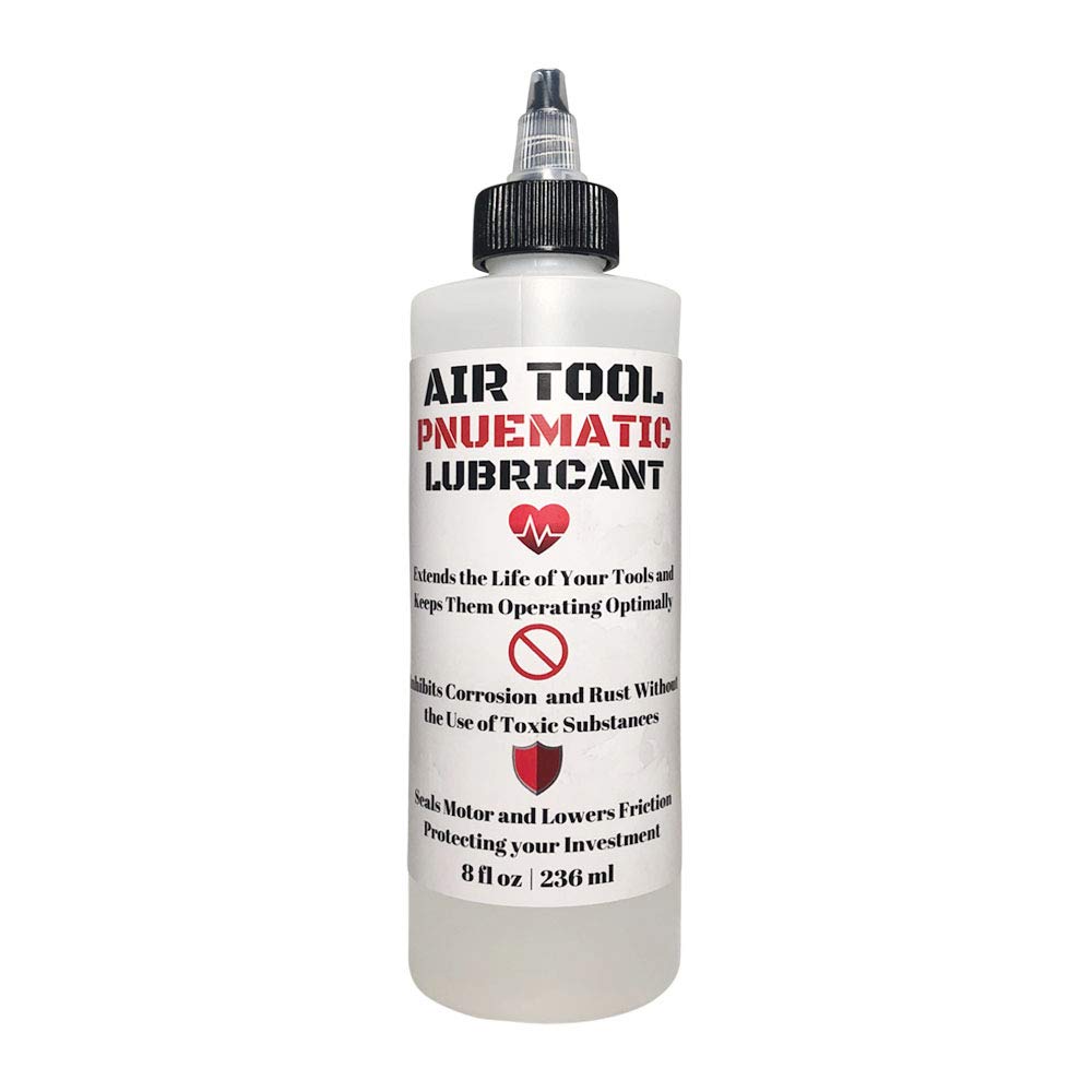 Translucent Clear 8oz Air Tool Pneumatic Lubricant - Ideal for Pneumatic Tools, Compressors, Machines, Seals, O-Rings, and More