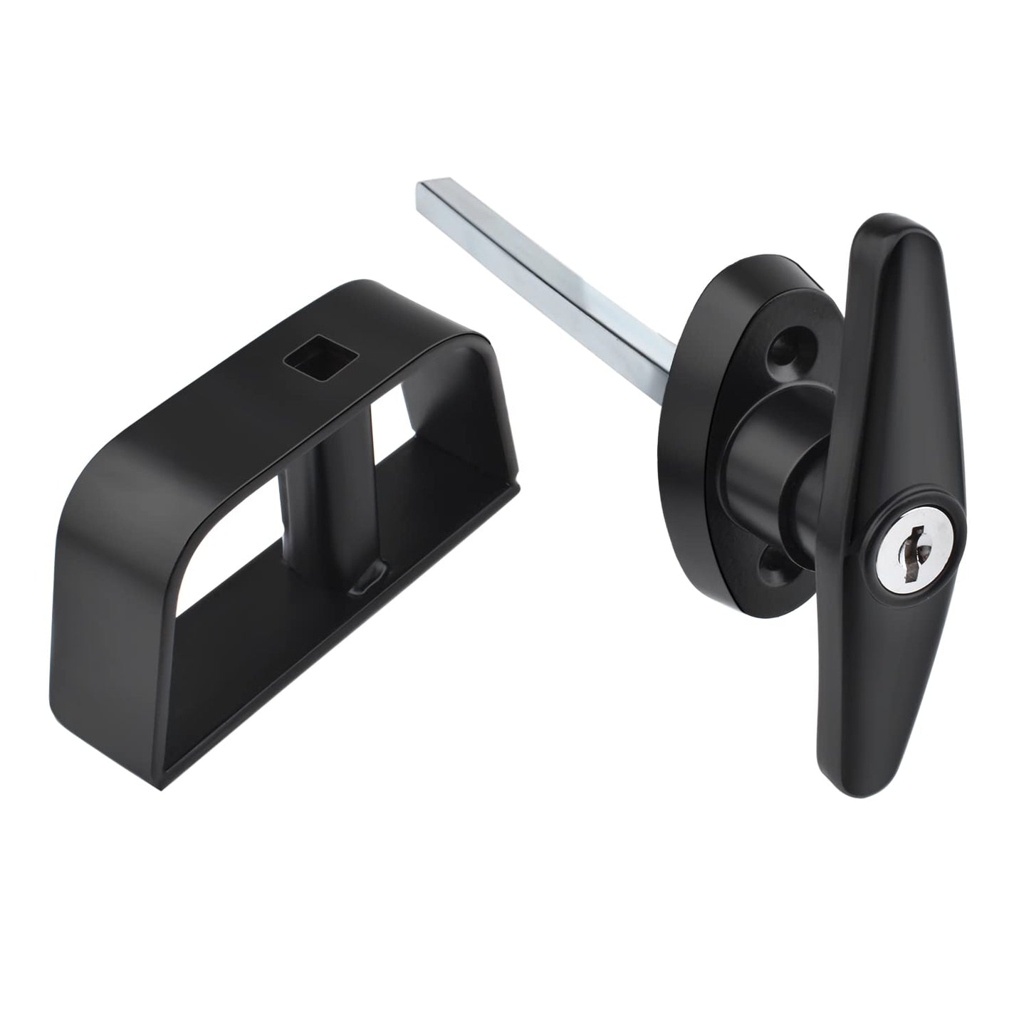 Shed Door T-Handle Lock Kit, 4½" Stem with 2 Keys for Storage Shed Door Barn Playhouse and Chicken Coop Door Lock Replacement (4-1/2 Inch Stem)