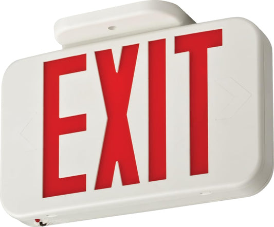 Lithonia Lighting LED Exit Sign, Single-Sided, Switchable Red/Green, Thermoplastic, Backup Battery, Extra Faceplate, White (EXRG EL M6)