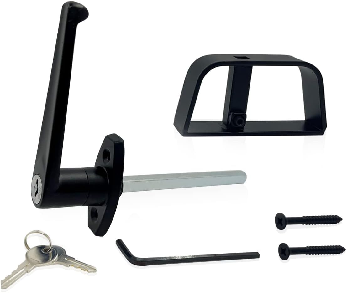 Lepoint L-Handle Lock Shed Door Latch Lock Kit with 2 Keys and 2 Screws, 4-1/2" Stem Barn Playhouse & Chicken Coop Door Lock
