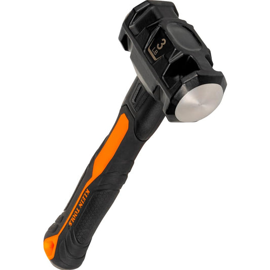 Klein Tools H80693 3 lb Sledge Hammer, Dual-Faced Head, Fiberglass Shock-Resistant Handle, Lanyard Hole, Demolition & Striking Tool