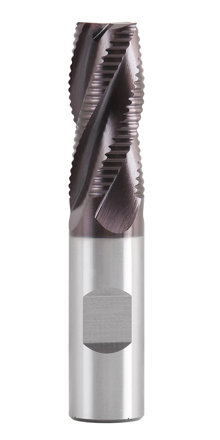 Accusize Industrial Tools Standard Tooth M42 8% Cobalt Tialn Roughing End Mill, 3/4'' by 3/4'' by 1-5/8'' Flt Length, 1102-0034