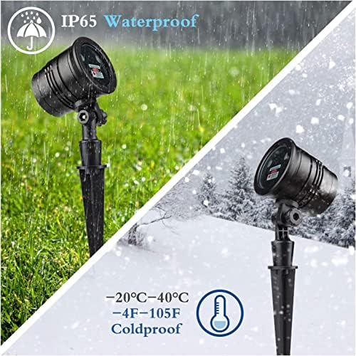 Christmas Projector Lights Outdoor – Red & Green Star Laser Spotlight with 360° Coverage, Wireless Remote for Garden, Patio & Wall Decor