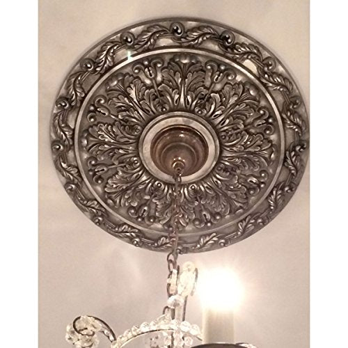 Ekena Millwork CM19SP 19 7/8-Inch OD x 3 5/8-Inch ID x 1 1/4-Inch P Spring Leaf Ceiling Medallion