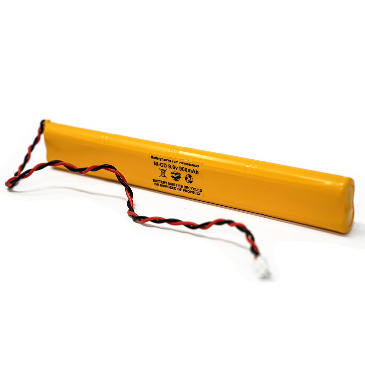 BBAT0043A 9.6V 900mAh Ni-Cd Battery Pack Replacement for Unitech BAT 9.6V700, Lithonia ELB-B003/B004 Exit Emergency Lights