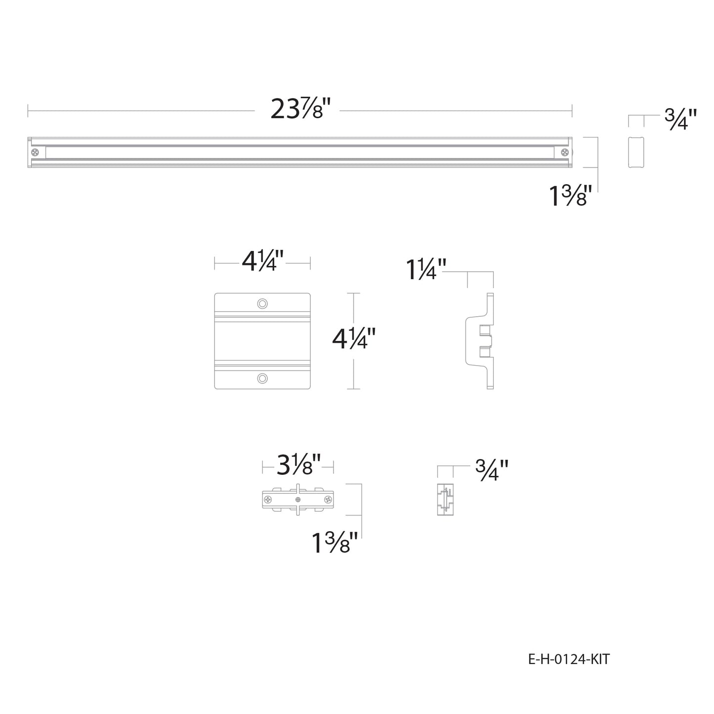 East Grove Amped 3-Light 48in LED Track Lighting Kit, 3000K Warm White, Field Cuttable, 4ft Track with Heads & End Caps, White