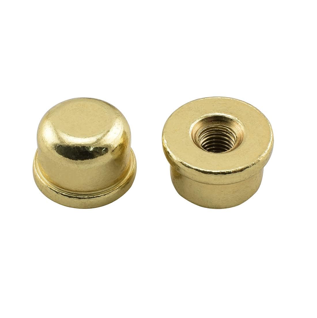 MARRTEUM 1/2 Inch Tall Lamp Finial Tapped 1/4-27 Knob Lamp Accessories for Lamp Shade Holder Harp Tops, Gold, 2PCS