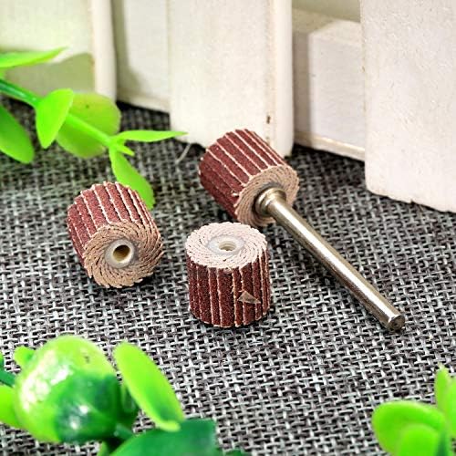 Dophee 10Pcs 240 Grit Flap Sanding Wheel Head Grinding Disc & 3mm Arbor for Rotary Tool, 10mm/0.39"
