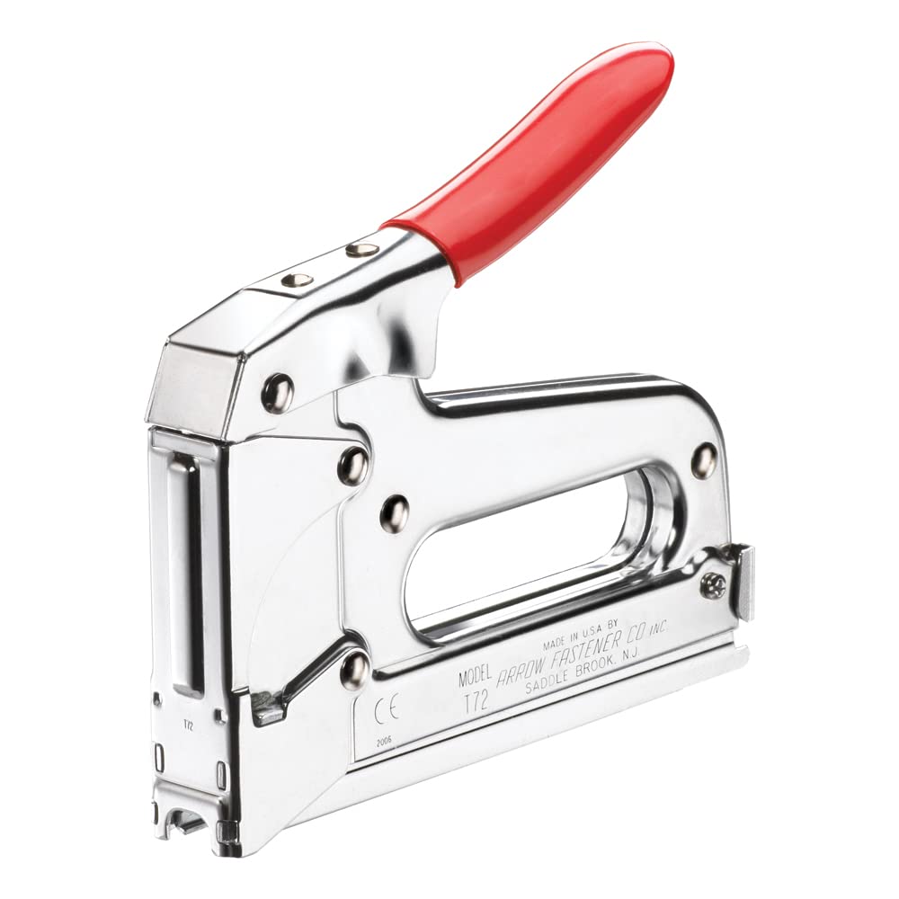Arrow T72 Heavy Duty Cable Staple Gun, Manual Wire Stapler for Telecom, Internet & Computer Cable Installation, Uses T72 Insulated Staples