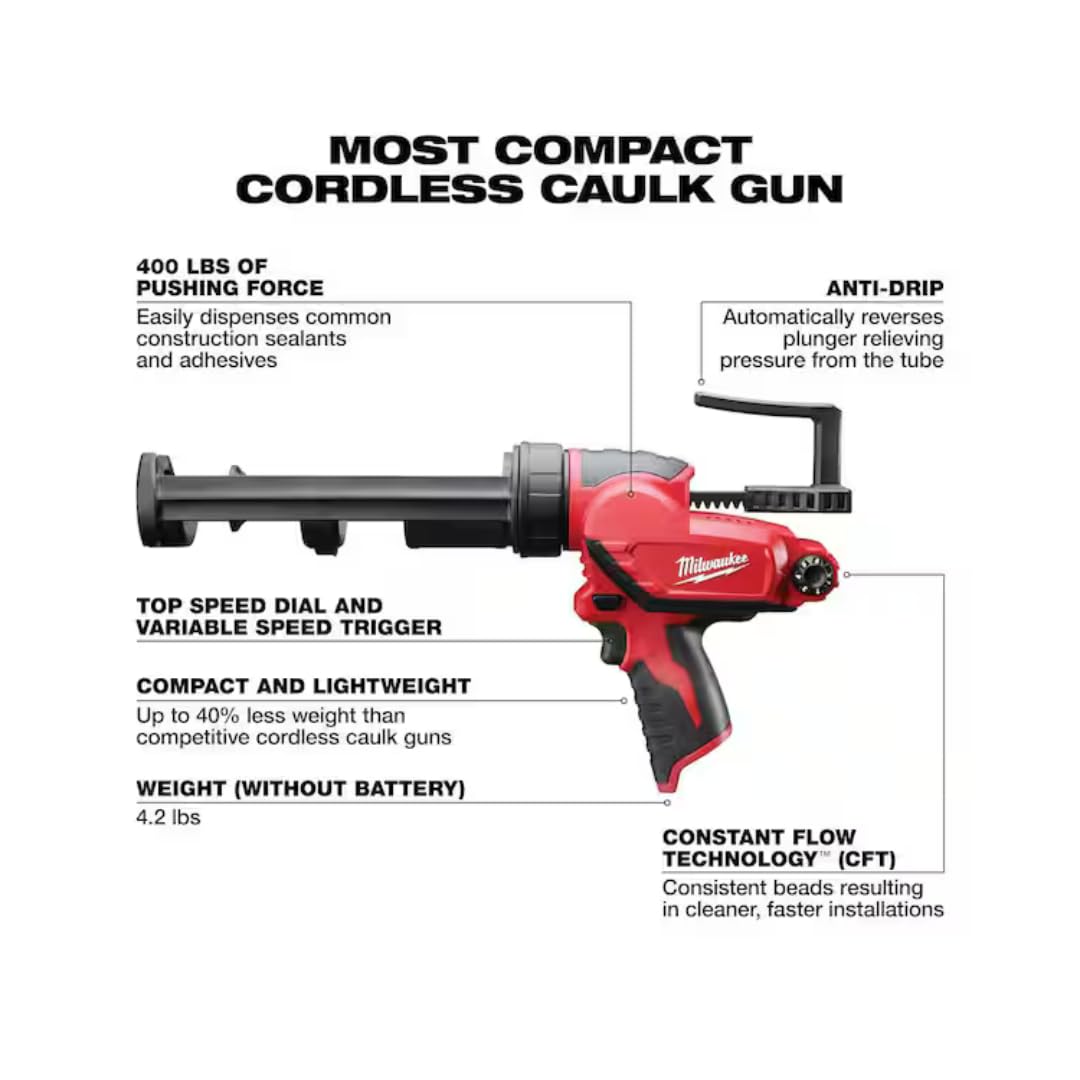 Milwaukee 2441-20 M12 10 oz Caulk Gun tool Only