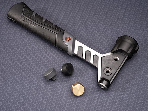 Real Avid Armorer's Master Hammer - 20 Ounce 9-1/2" Hammer with Changing Heads Including Soft Blow, Steel, Rubber & Brass Head + Magnetic Pin Starter