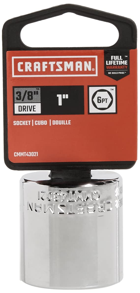 CRAFTSMAN Shallow Socket, SAE, 3/8-Inch Drive, 1-Inch, 6-Point (CMMT43021)