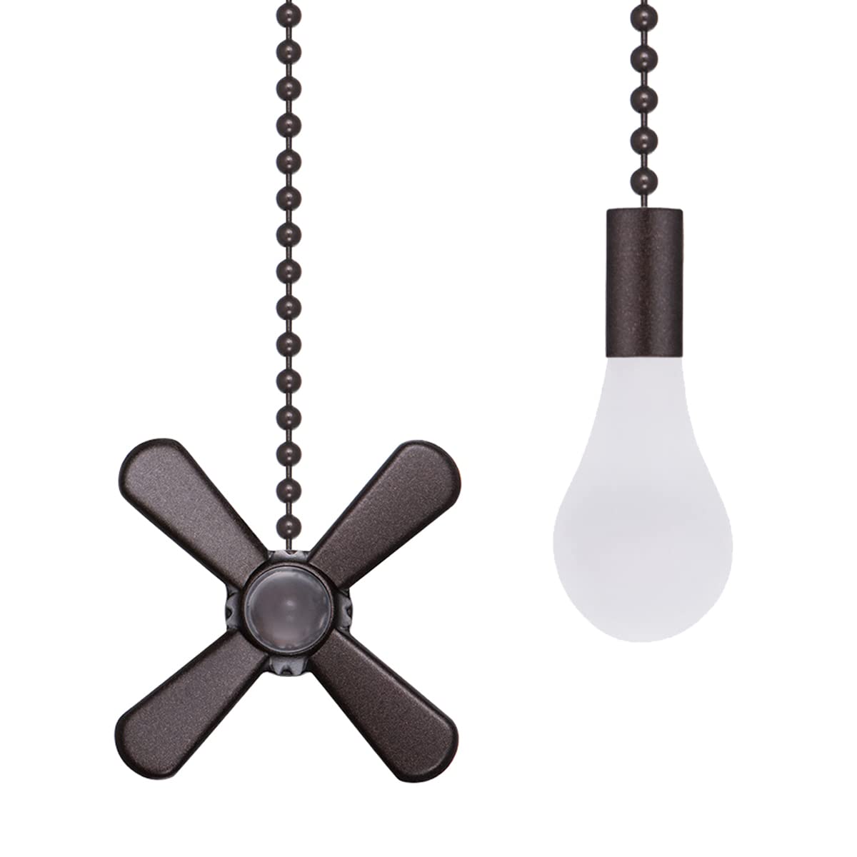 SmoTecQ Ceiling Fan Pull Chain Extender with Frosted Glass Bulb, Fits Standard 3mm Fans & Light Fixtures, ORB Finish