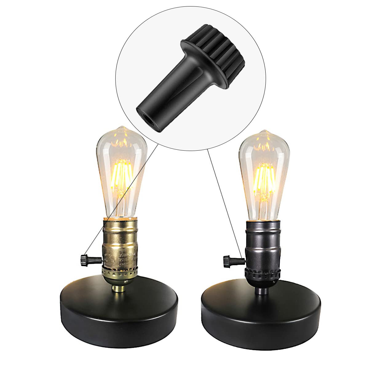 Venforze 4 Packs Standard Lamp Switch Replacement, Light Lamp Turn On/Off Switch Knobs Replacement (20mm-4pcs)