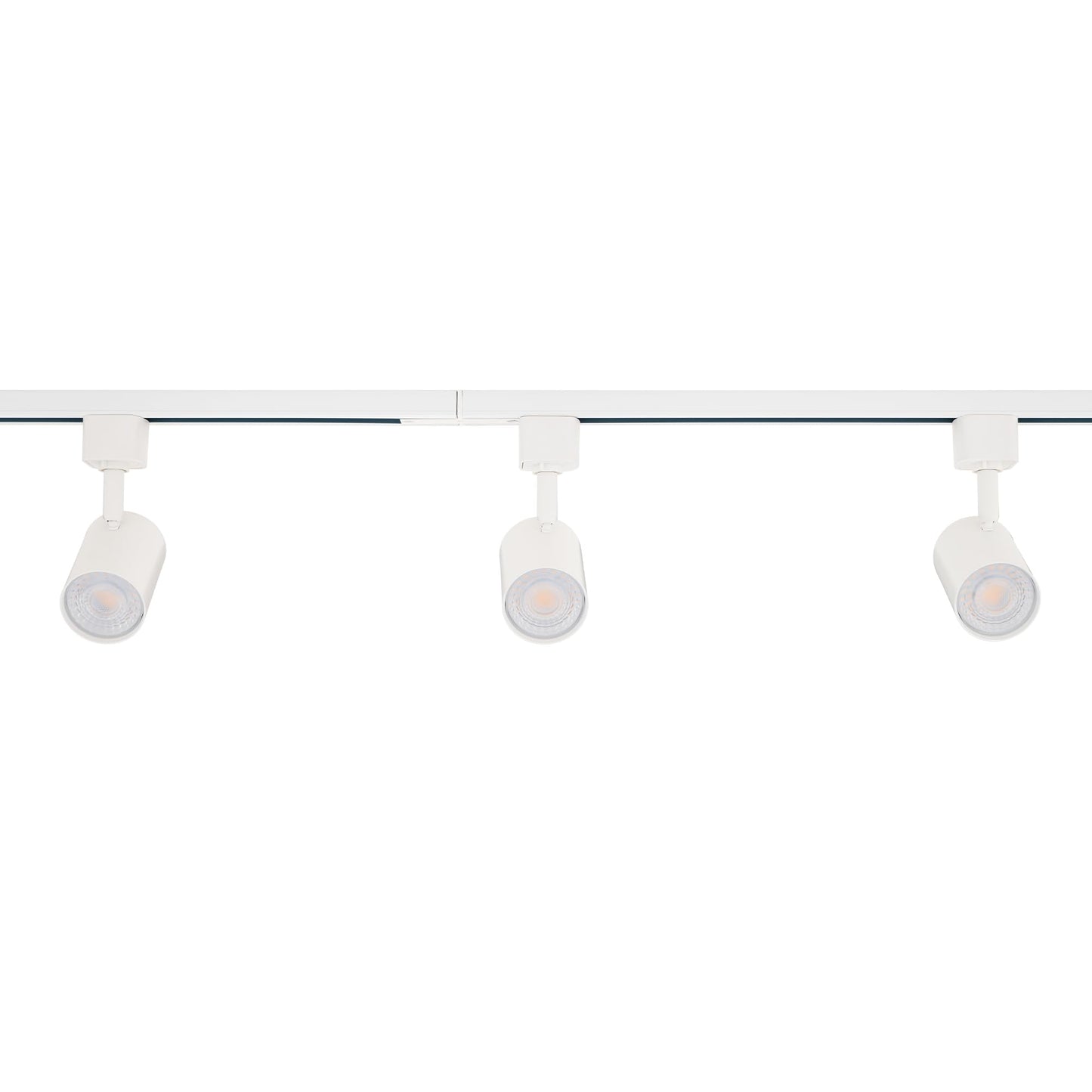 East Grove Amped 3-Light 48in LED Track Lighting Kit, 3000K Warm White, Field Cuttable, 4ft Track with Heads & End Caps, White