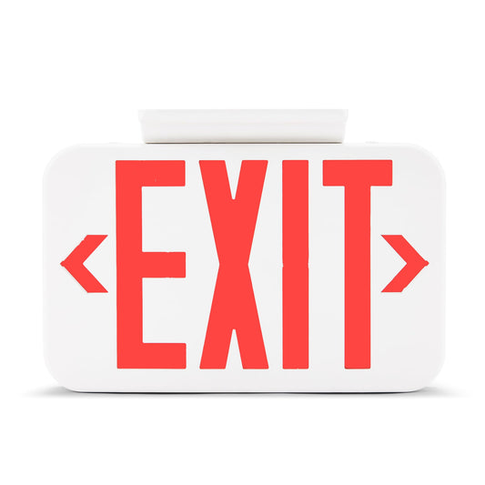 Amazon Basics Acrylonitrile Butadiene Styrene LED Emergency Exit Sign, UL Certified, 1-Pack, Double Face Exit, Hardwired with Battery Backup, Red