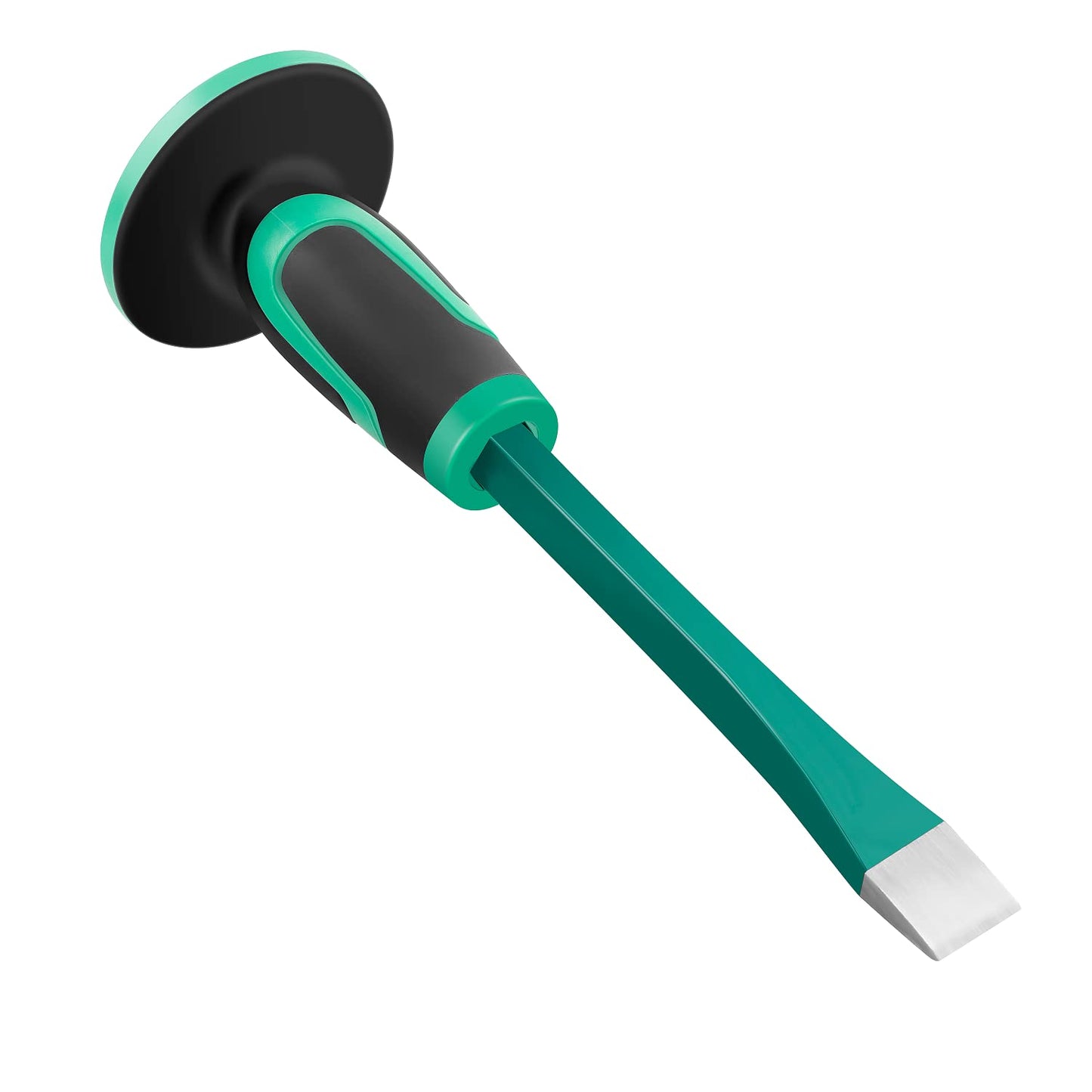 Genubi 12" Masonry Chisel with Hand Guard – Heavy Duty Flat End Concrete, Stone & Mortar Chisel for Demolishing, Carving & Splitting