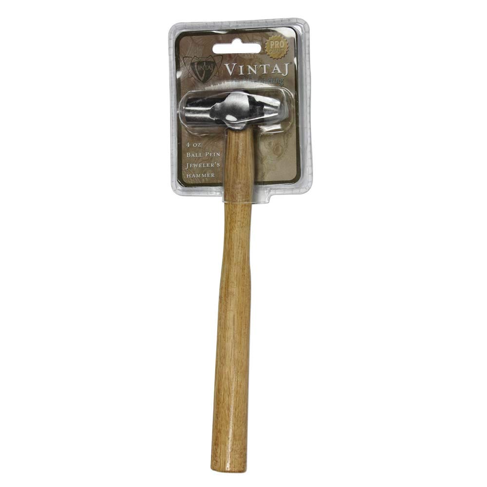 The Beadsmith Vintaj Ball Pein Hammer, 9.5 Inches, 61-Millimeter Steel Head and Wood Handle, 4-Ounce Jewelry-Making Tool