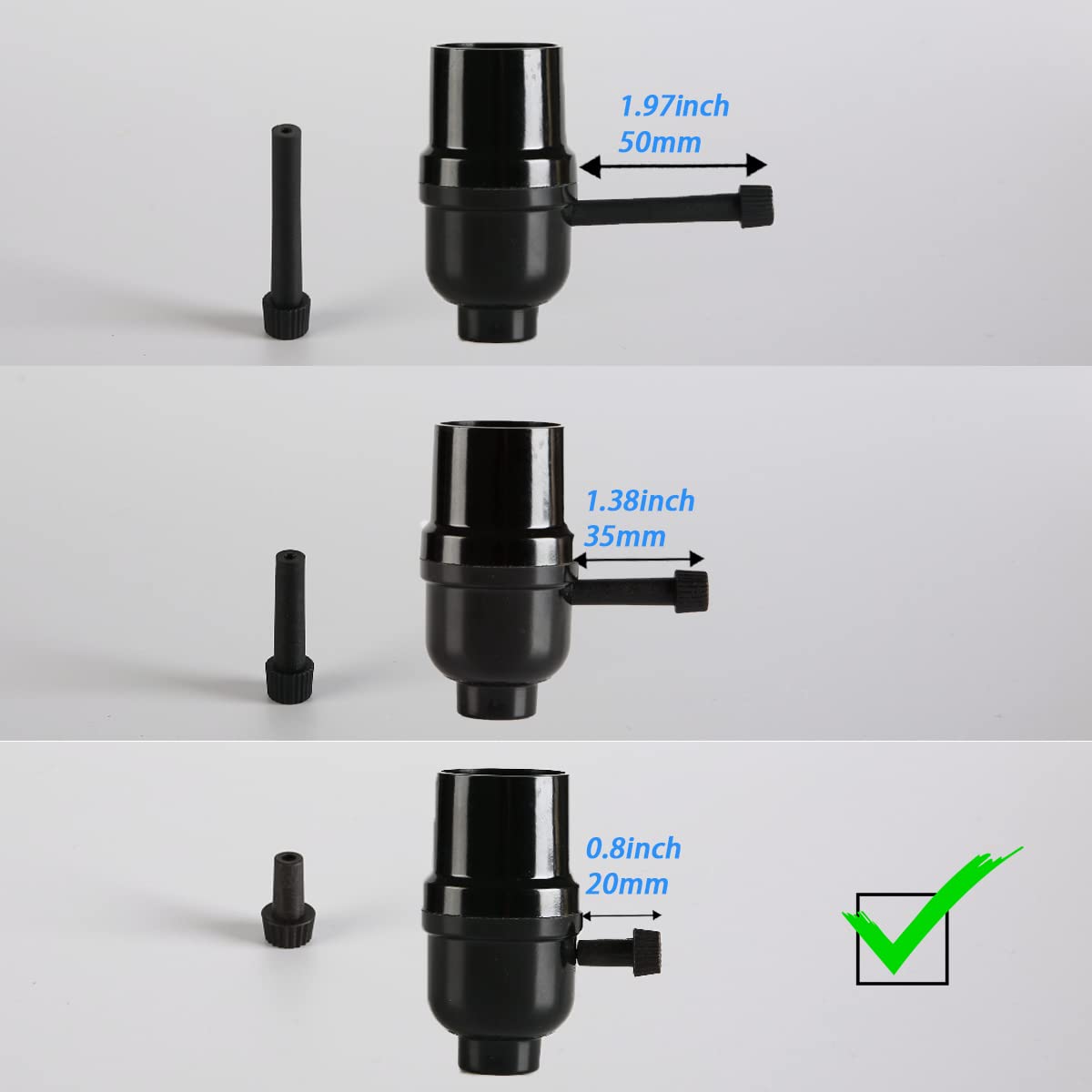 Venforze 4 Packs Standard Lamp Switch Replacement, Light Lamp Turn On/Off Switch Knobs Replacement (20mm-4pcs)