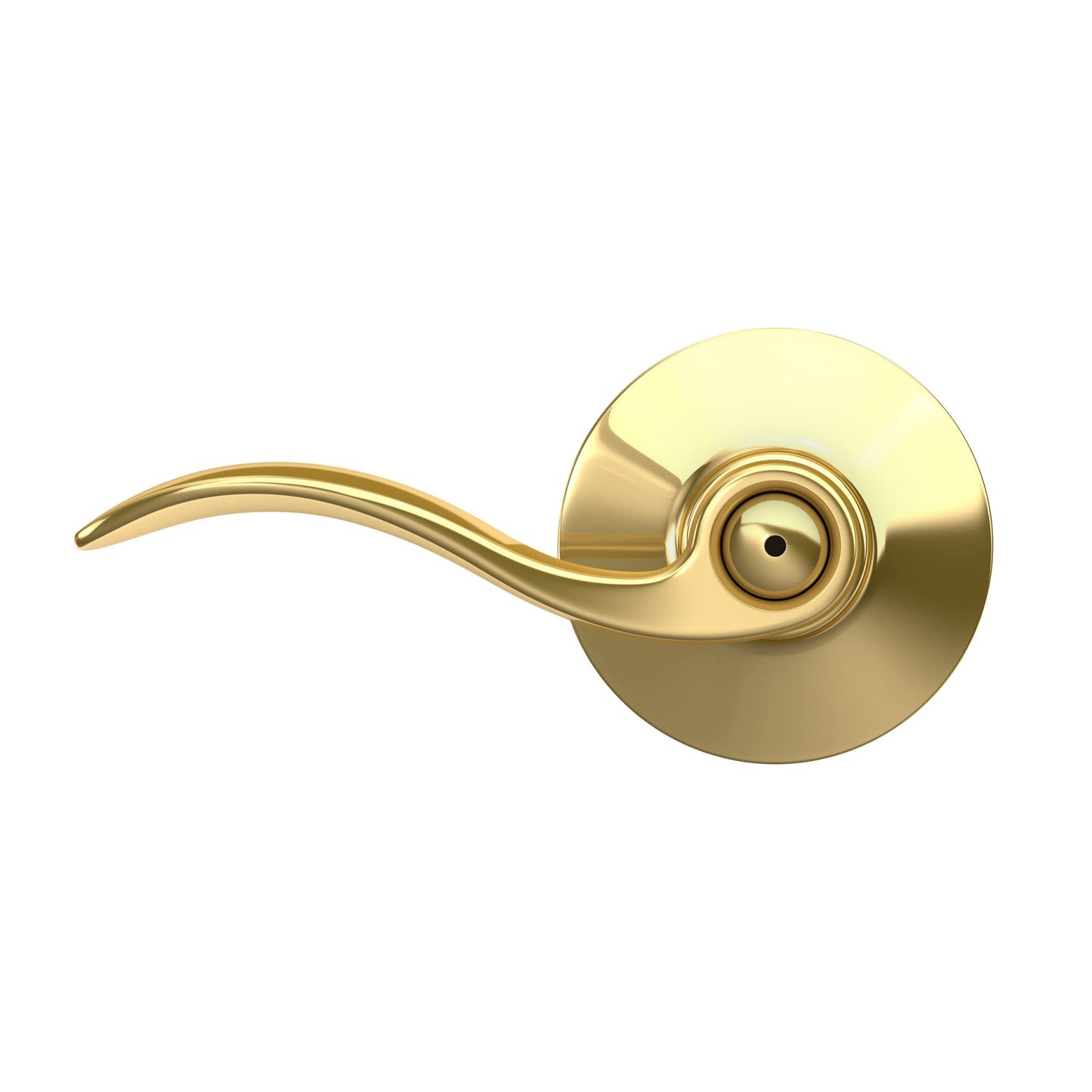 Schlage F40 V ACC 605 Accent Door Lever, Bed & Bath Privacy Lock, Bright Brass