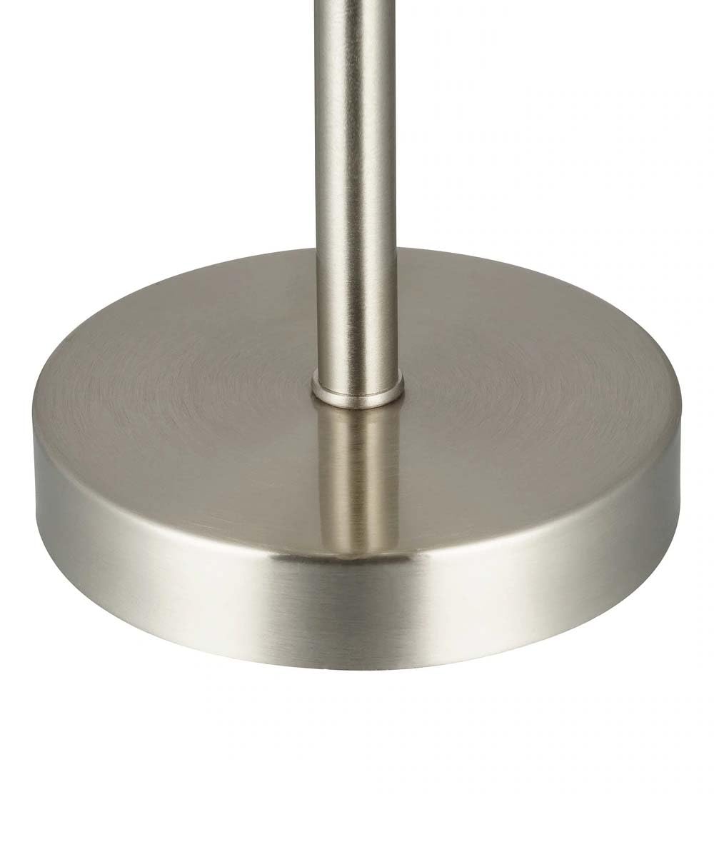 Catalina Modern Classic 3-Piece Floor and Table Lamp Combo Set, Brushed Nickel Metal Finish w/Glass Font