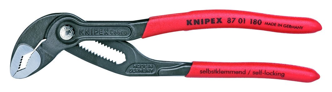 KNIPEX Tools - 2 Piece Cobra Pliers Set (87 01 180 & 87 01 250) (003120V01US), Red