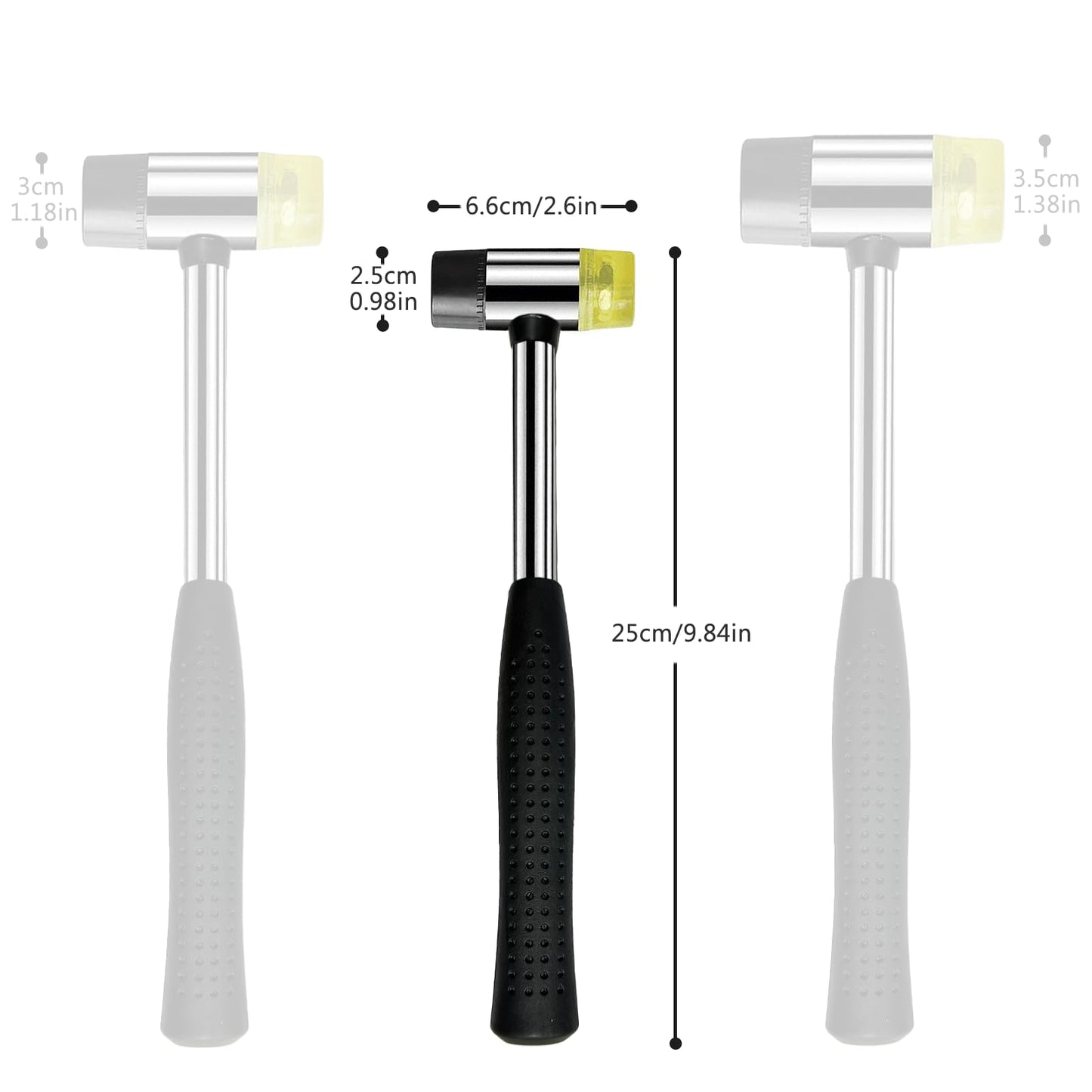 Small Rubber Mallet 25mm – Soft Plastic Hammer for Jewelry Making, Handicrafts, Furniture Assembly & DIY Projects