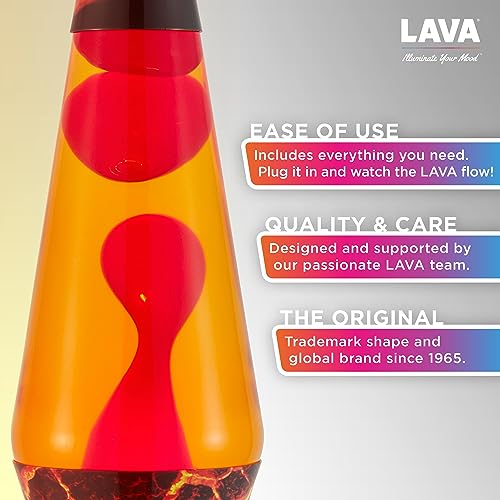 The Original Lava® Lamp - 14.5" Volcanic Crags - Classic Liquid Motion Lamp - Red Wax and Orange Liquid - #2078 (Amazon Exclusive)