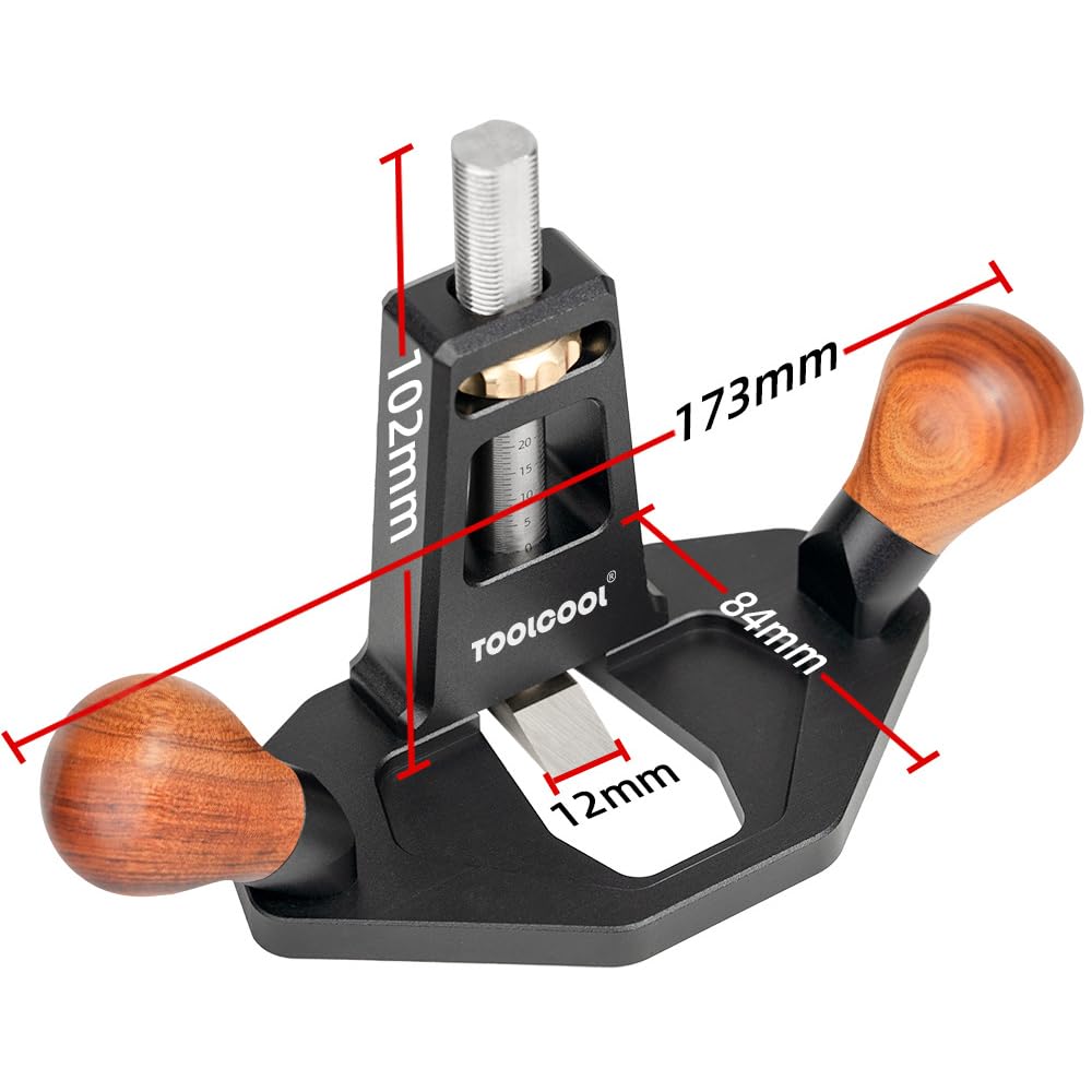 TOOLCOOL Router Plane Handheld Woodworking Tool Simple and Effective Plow Plane for Tuning Joinery Cutting Grooves Mortise (Wood Grip)