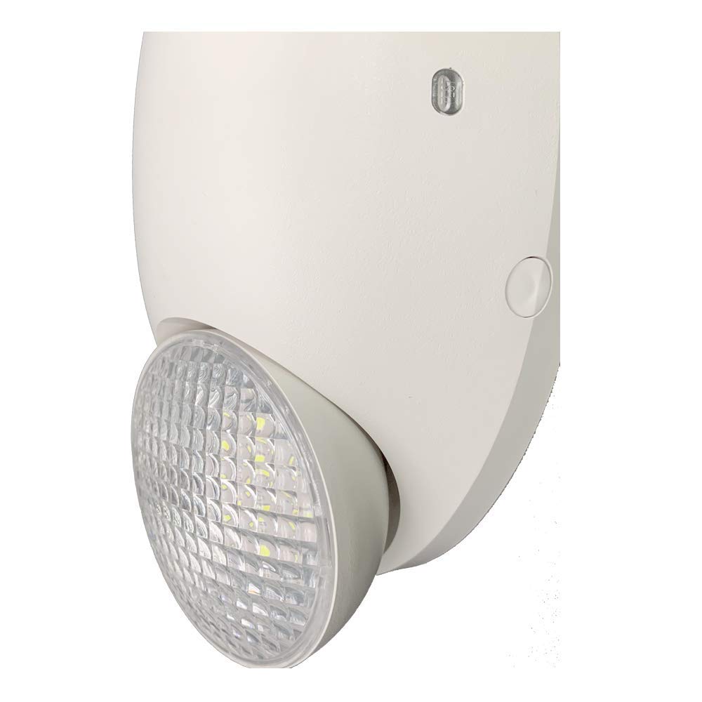 Amazon Basics LED Emergency Light, UL Certified, 6-Pack, Adjustable Two LED Bug Eye Head, Battery Backup, Nickel