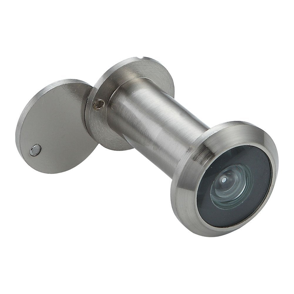 Forliggio Peephole Front Door Viewer with Privacy Cover, One-Way 220 Degrees in Satin Nickle