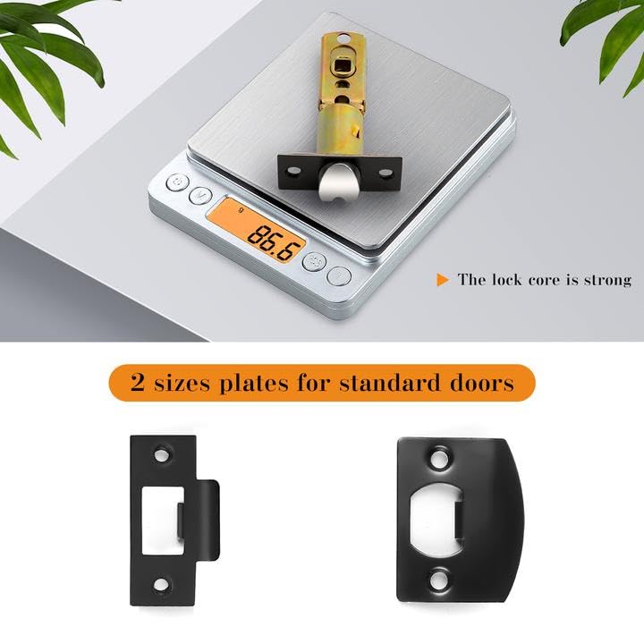 Probrico Matte Black Passage Door Lever Square Hall Closet Handle, Heavy Duty Interior Non-Locking Lever Set, Reversible for Right & Left Side, 1 Pack