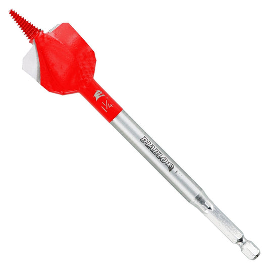 Diablo Demo Demon Spade Bit for Nail-Embedded Wood, Ultra-Durable and Long-Lasting - 1-1/4" Diameter, 1/4" Hex Shank, 6" Length - DSPD4070