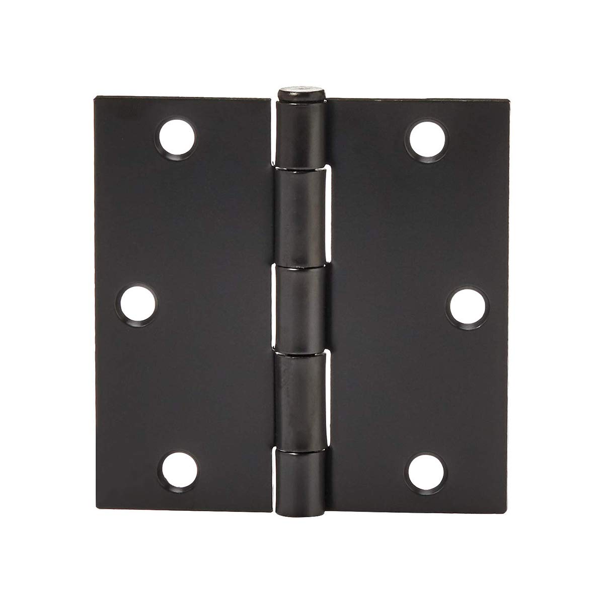 Amazon Basics Interior Door Hinge, Square, 3.5 x 3.5 Inch, Matte Black - Pack of 12
