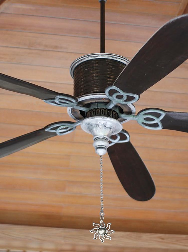Aiyonoyia 4 Pack Ceiling Fan Pull Chain, 12 Inch Pull Chains Extension Ornaments (Fan and Bulb Pattern)