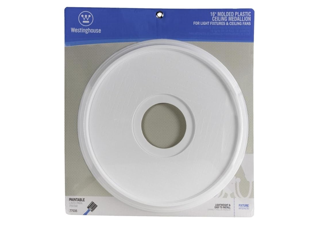 Westinghouse 77035 7703500 Lighting Ceiling Medallions, Molded Plastic, 16 Inch Dia, 15-3/4", White