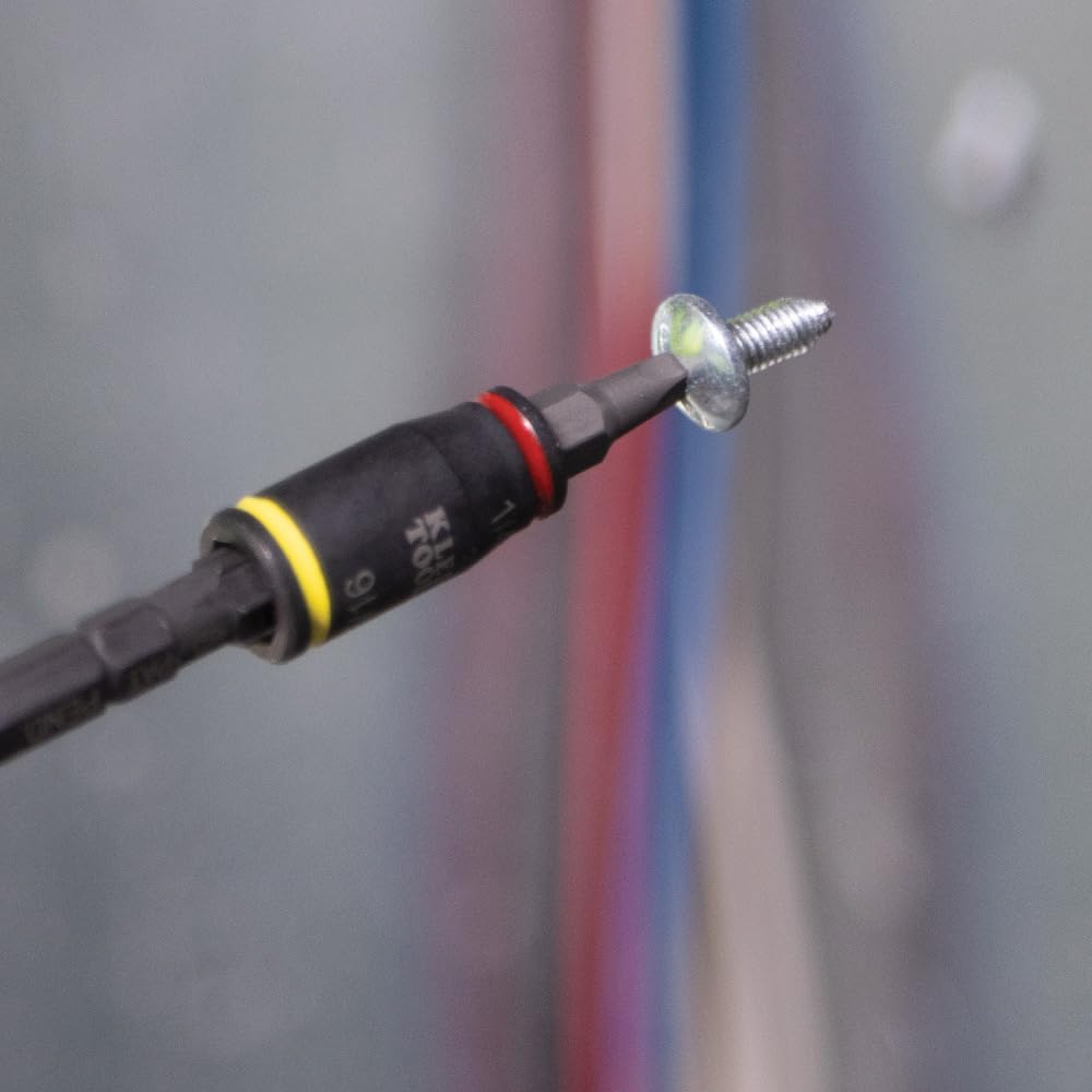 Klein Tools 32768 Impact Driver Set, 3-in-1 Socket & Bit Holder, Flip Socket with Nut Drivers, 1/4 & 5/16 Hex, 3- & 5-Inch, 2-Pc