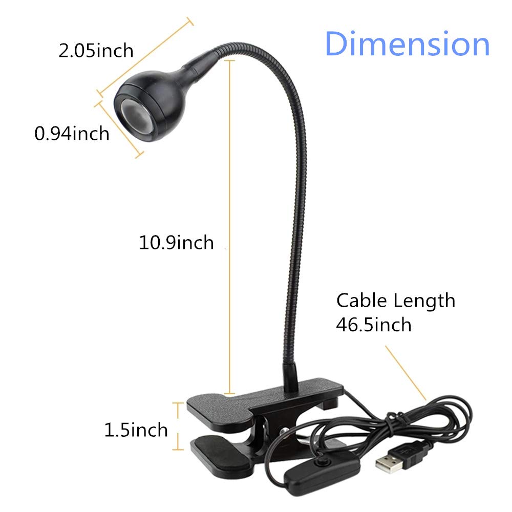 ULIKELED 3W 395nm LED Black Light with Flexible Gooseneck, UV Lamp for Stain Detection, Blacklight Party, Fluorescent Paint & Posters