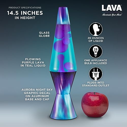 The Original Lava® Lamp - 14.5" Aurora Borealis – Classic Liquid Motion Lamp - Purple Wax and Blue Liquid - Item #2047 (Amazon Exclusive)