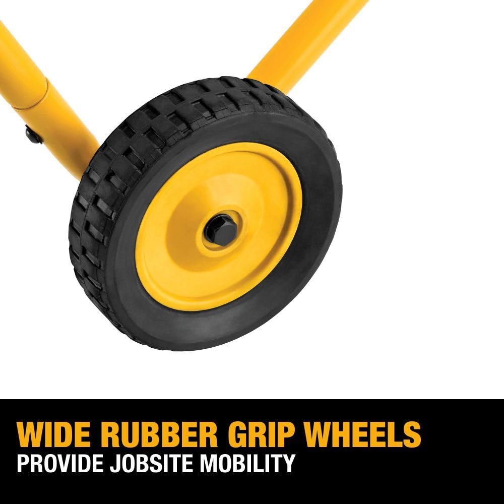 DEWALT DWX726 Miter Saw Stand, 32.5"x60", Foldable Rolling Steel Stand with Wheels, Adjustable Height & 8 ft Material Support