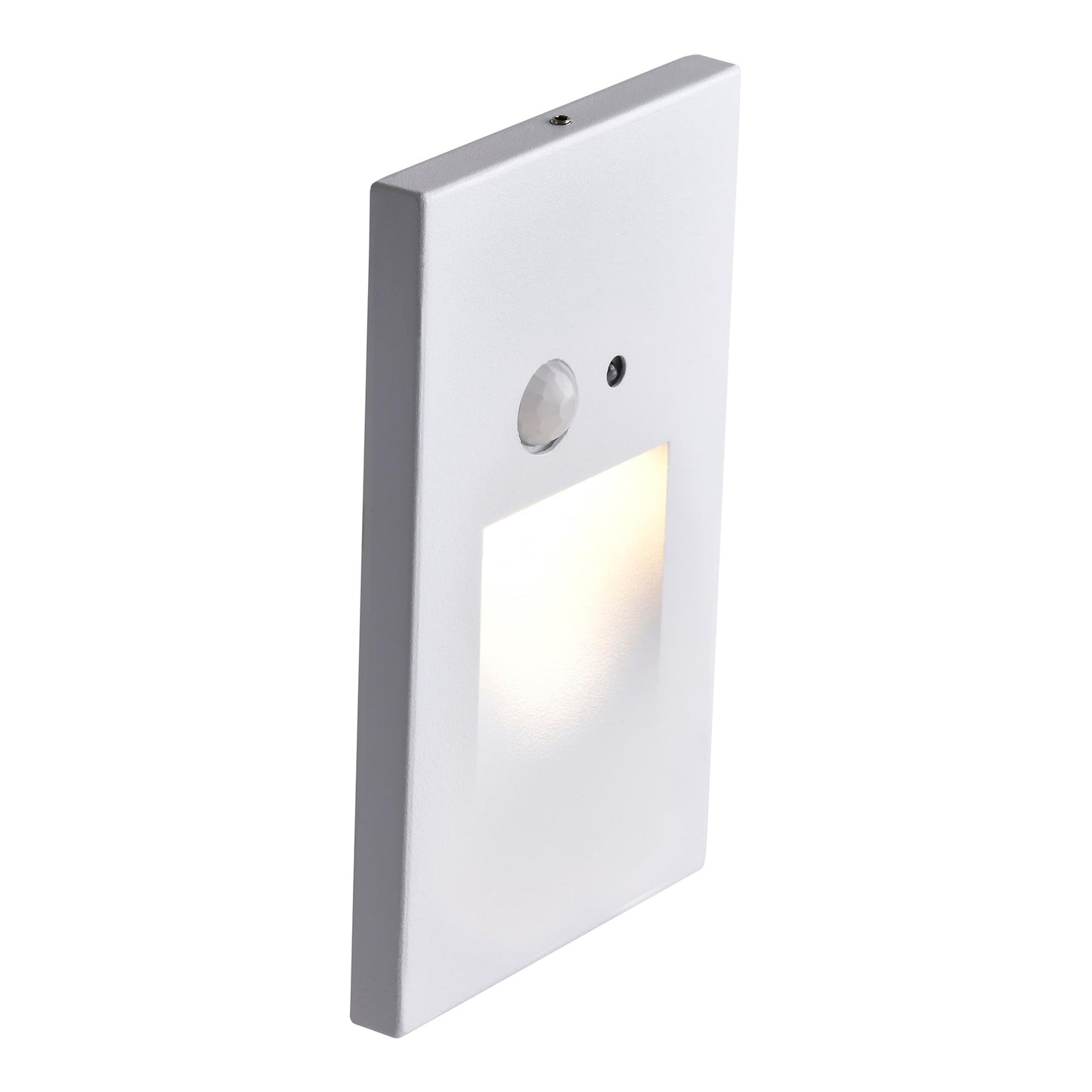 **Edvivi Hardwired LED Step Light, 3000K White Stair Light w/ Motion & Photocell Sensor, Indoor/Outdoor Wet Location, Pathway Patio, 1-Pack**