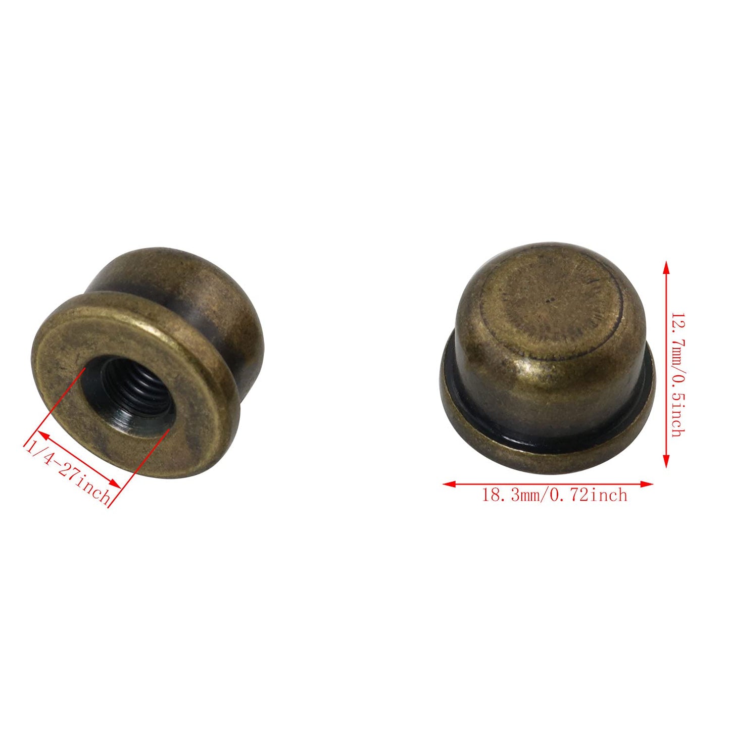 DGBRSM 2pcs Solid Lamp Finials Caps Tapped of Tops for Lamp Shade Holder Harp Lamp Finial Knob Lamp Accessories, Bronze