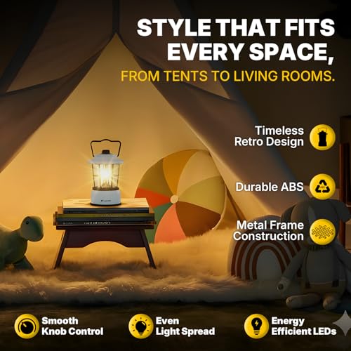 LUXPRO Retro LED Lantern - Battery-Powered, Water-Resistant Emergency Lamp for Indoor & Outdoor, Hiking, Camping, Hurricane Prep (Blue)