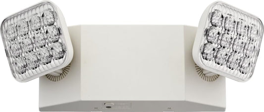 Lithonia Lighting Basics LED Emergency Light, Dual Adjustable Heads, Wall Mount, Damp Rated, 90-Min Backup, 120/277V, White