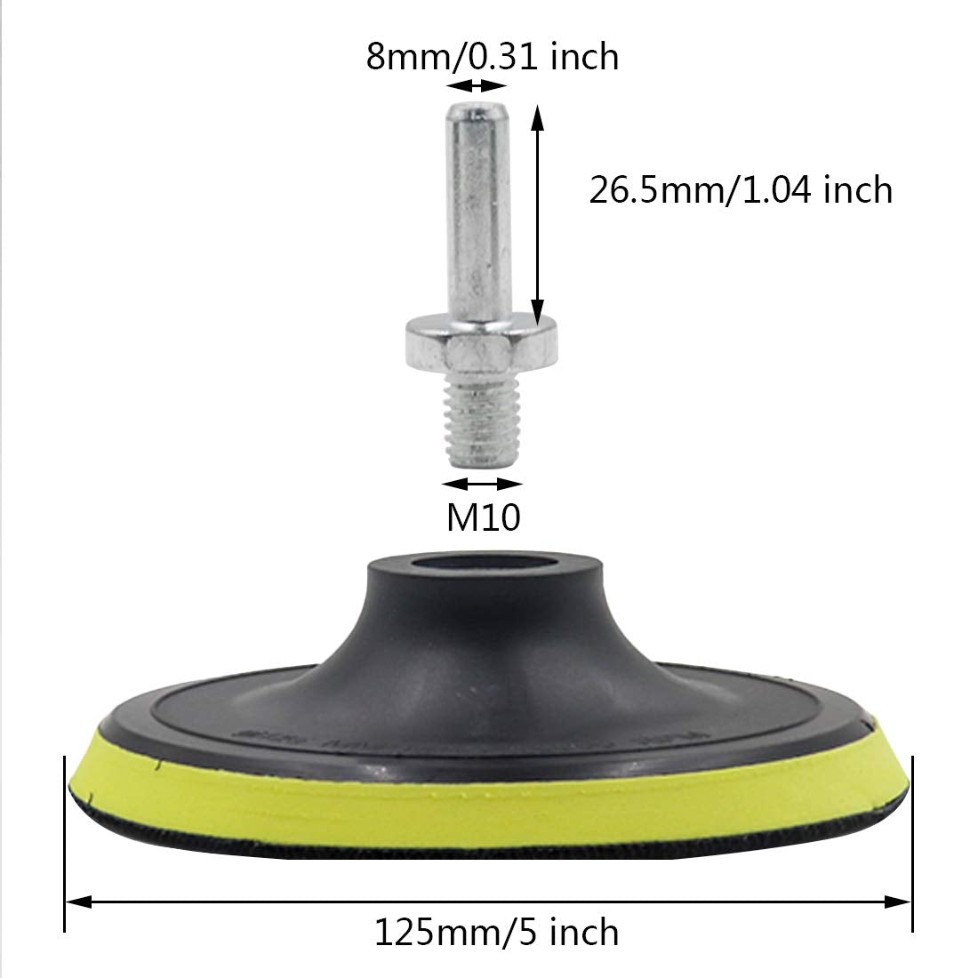 Luomorgo 5 inch Hook & Loop Backing Pad Orbital Sander Polisher Sanding Pad w M10 Drill Adapter 2pcs